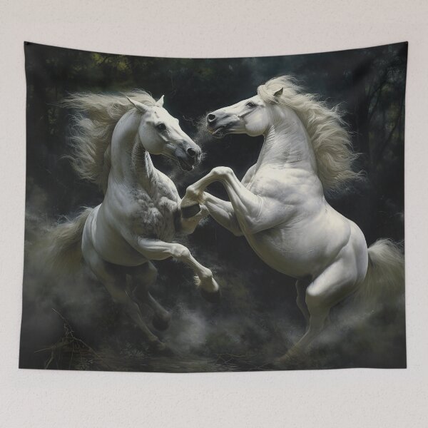 Item preview, Two White Stallions Fighting  designed and sold by CritterWisdom.