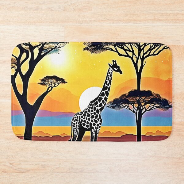 Item preview, Safari Sunset: Giraffe's Embrace designed and sold by Health And Fitness Posts e-Store.