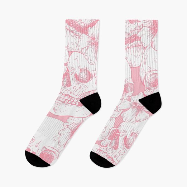 Item preview, pastel pink floral Skulls skeleton flowers halloween designed and sold by Gossip Rag.