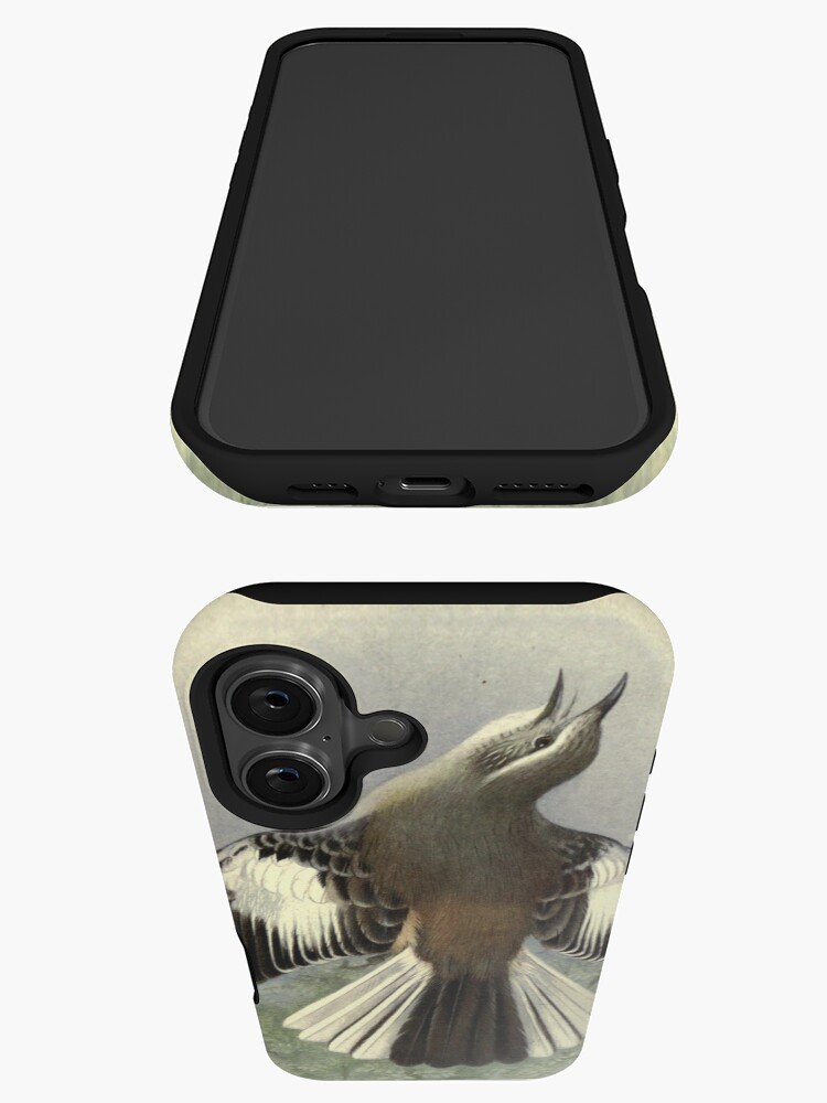 Thumbnail 3 of 4, iPhone Case, White-banded Mockingbird by Henrik Grønvold from "Birds of La Plata" by William Henry Hudson, 1920 designed and sold by mariapopova.