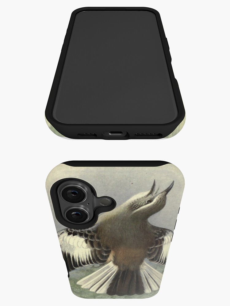 Thumbnail 3 of 4, iPhone Case, White-banded Mockingbird by Henrik Grønvold from "Birds of La Plata" by William Henry Hudson, 1920 designed and sold by mariapopova.