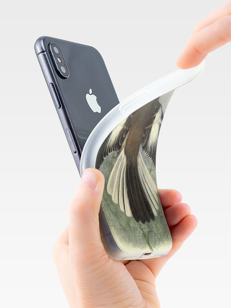 Thumbnail 4 of 5, iPhone Case, White-banded Mockingbird by Henrik Grønvold from "Birds of La Plata" by William Henry Hudson, 1920 designed and sold by mariapopova.