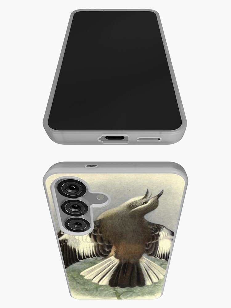 Thumbnail 3 of 4, Samsung Galaxy Phone Case, White-banded Mockingbird by Henrik Grønvold from "Birds of La Plata" by William Henry Hudson, 1920 designed and sold by mariapopova.