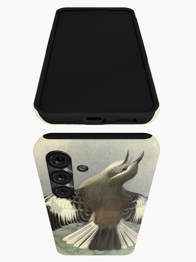 Thumbnail 3 of 4, Samsung Galaxy Phone Case, White-banded Mockingbird by Henrik Grønvold from "Birds of La Plata" by William Henry Hudson, 1920 designed and sold by mariapopova.