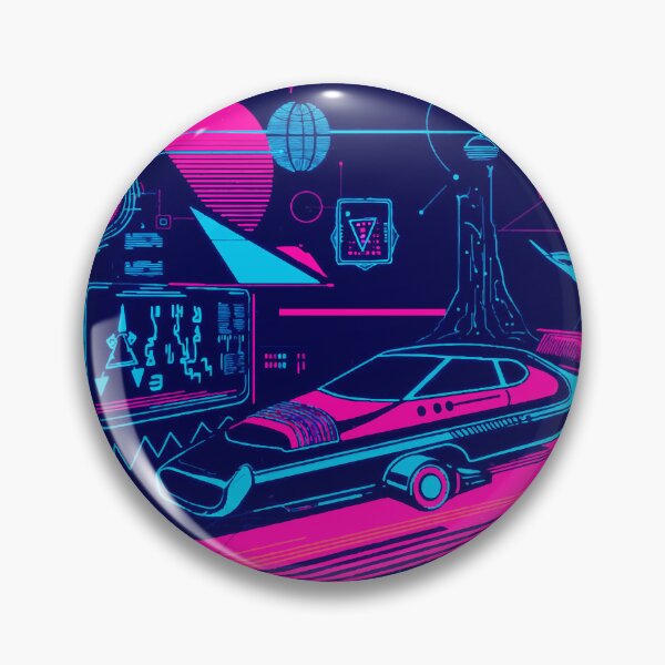 Item preview, Retro-Futuristic Digital Art – Neon 1950s Sci-Fi Scene Illustration designed and sold by  Ojo de Lilith.