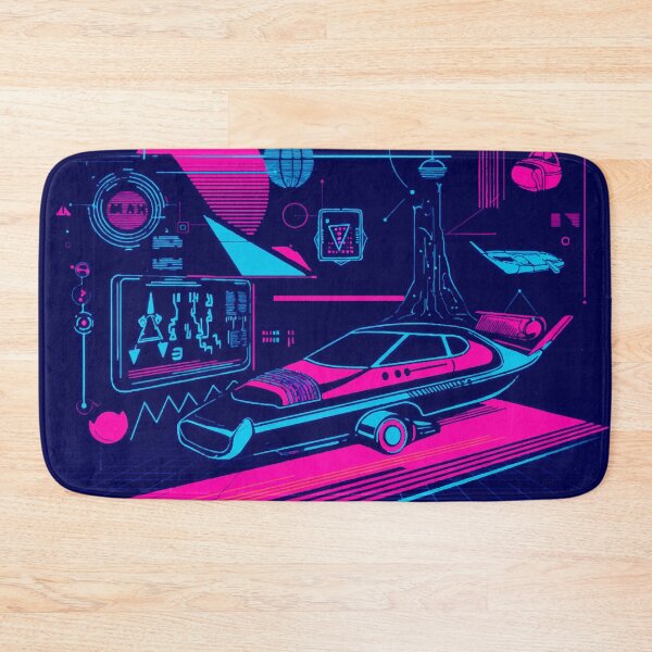 Item preview, Retro-Futuristic Digital Art – Neon 1950s Sci-Fi Scene Illustration designed and sold by  Ojo de Lilith.