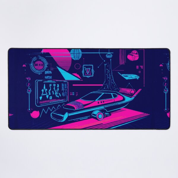 Item preview, Retro-Futuristic Digital Art – Neon 1950s Sci-Fi Scene Illustration designed and sold by Ojo de Lilith.