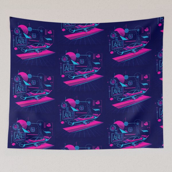 Item preview, Retro-Futuristic Digital Art – Neon 1950s Sci-Fi Scene Illustration designed and sold by  Ojo de Lilith.