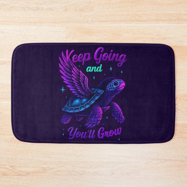 Item preview, Neon Winged Motivational Turtle – Keep Going and You'll Grow designed and sold by pressxstudio.
