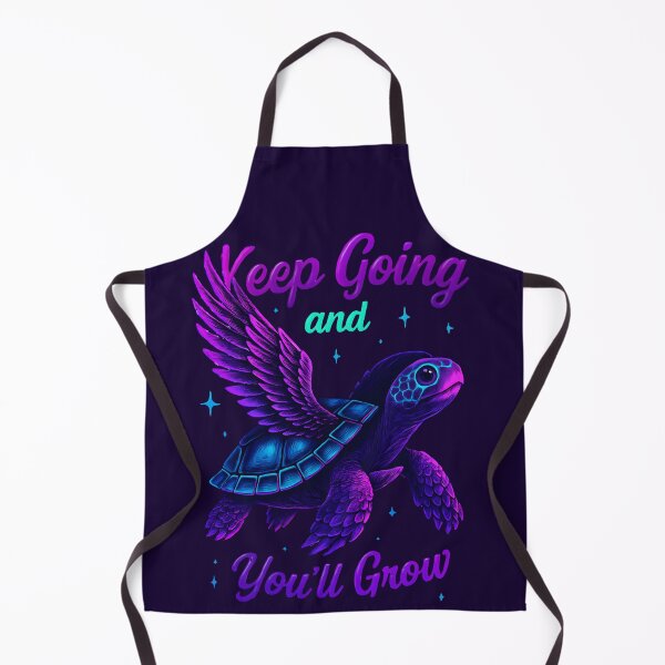Item preview, Neon Winged Motivational Turtle – Keep Going and You'll Grow designed and sold by pressxstudio.