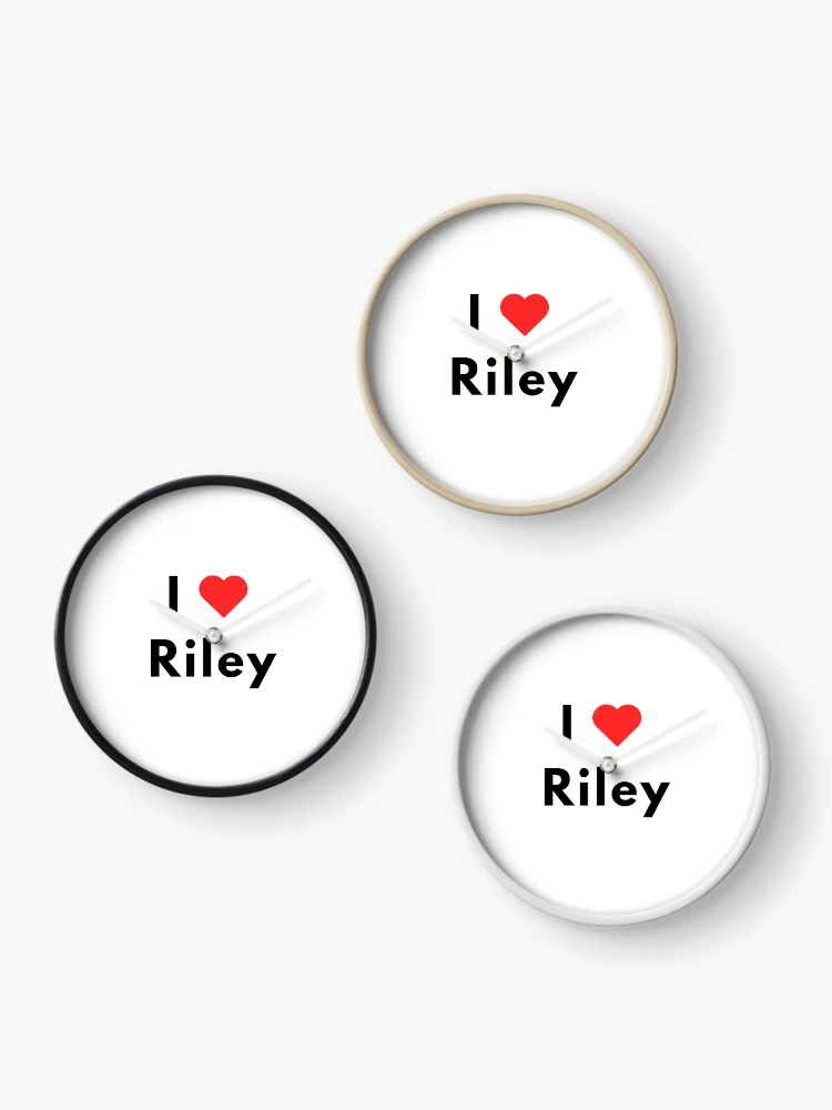 Thumbnail 3 of 4, Clock, I Heart Riley Name Lettering designed and sold by ali571.
