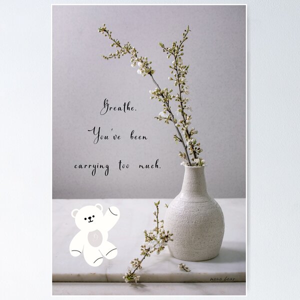 Item preview, Breathe – Bear Quote for Heavy Days designed and sold by mintmono-studio.