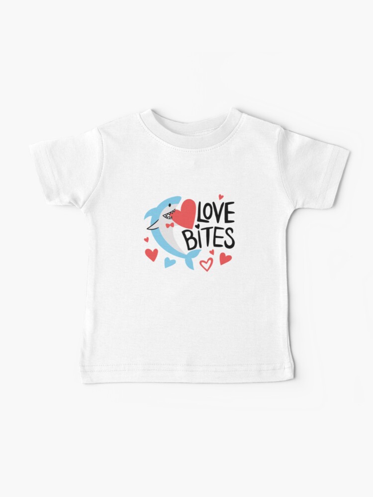 Thumbnail 1 of 2, Baby T-Shirt, love bites shark funny gift designed and sold by ozolee.