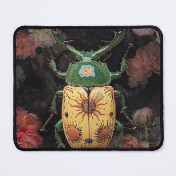 Item preview, Fantasy Beetle Illustration - Entomology Print with Botanical Background designed and sold by EntomoArchive.