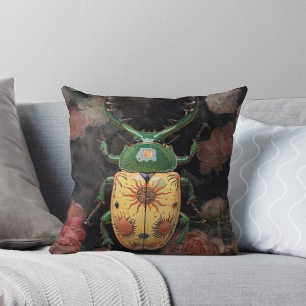 Item preview, Fantasy Beetle Illustration - Entomology Print with Botanical Background designed and sold by EntomoArchive.