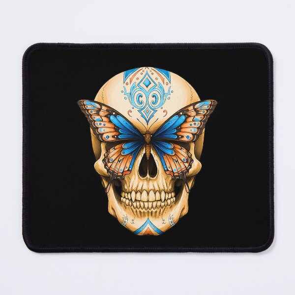 Artikelvorschau, Blauer und orangefarbener Kulturschädel entworfen und verkauft von TheSkullRoom.