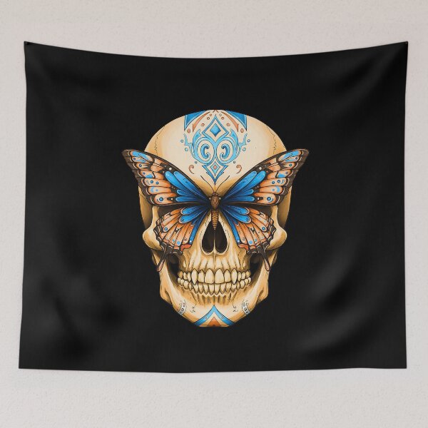 Item preview, Blue and Orange Cultural Skull designed and sold by TheSkullRoom.