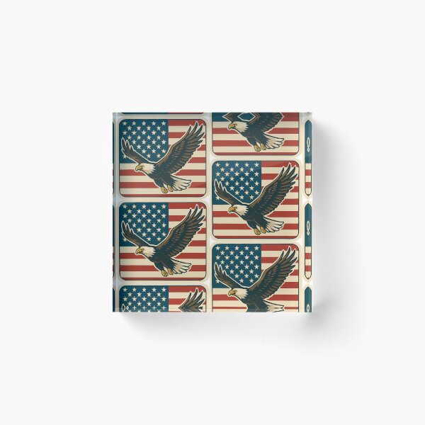 Item preview, American Bald Eagle Flying Over American Flag designed and sold by Homelesssquid's Stickers & More.