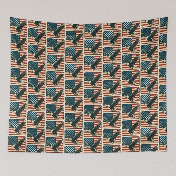 Item preview, American Bald Eagle Flying Over American Flag designed and sold by Homelesssquid's Stickers & More.