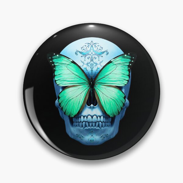 Item preview, Green Butterfly Skull designed and sold by TheSkullRoom.