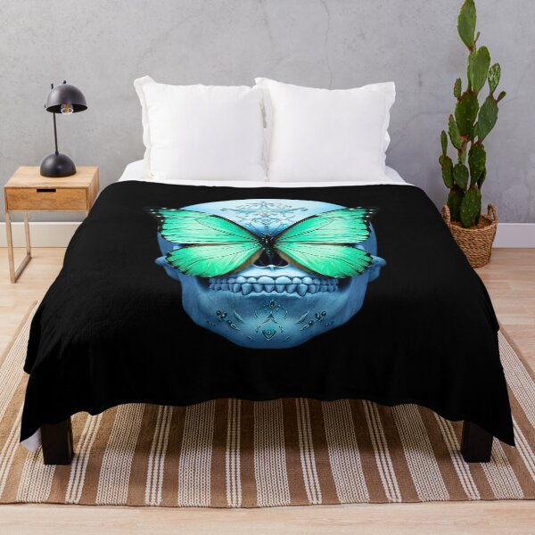 Item preview, Green Butterfly Skull designed and sold by TheSkullRoom.