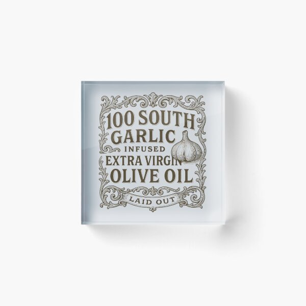 Item preview, Vintage Label Design for 100 South Garlic Infused Extra Virgin Olive Oil designed and sold by Rue Market.