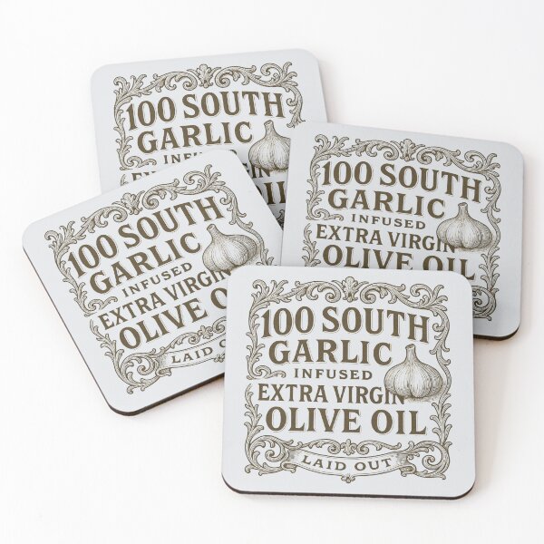 Item preview, Vintage Label Design for 100 South Garlic Infused Extra Virgin Olive Oil designed and sold by Rue Market.