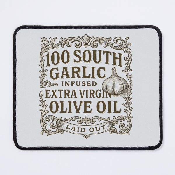 Item preview, Vintage Label Design for 100 South Garlic Infused Extra Virgin Olive Oil designed and sold by Rue Market.
