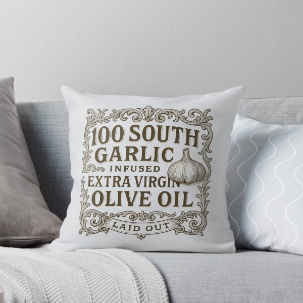 Item preview, Vintage Label Design for 100 South Garlic Infused Extra Virgin Olive Oil designed and sold by Rue Market.