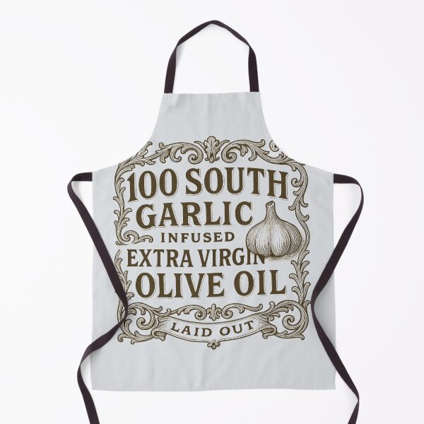 Item preview, Vintage Label Design for 100 South Garlic Infused Extra Virgin Olive Oil designed and sold by Rue Market.