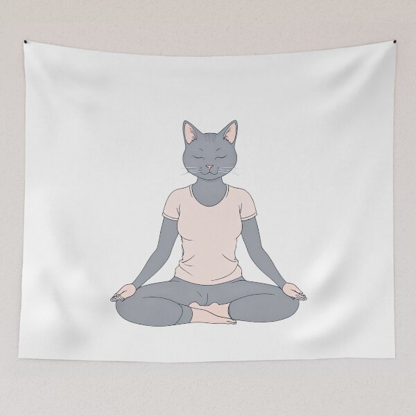Item preview, Zen Cat Meditating in Lotus Yoga Pose T-Shirt designed and sold by MeowMoodCo.