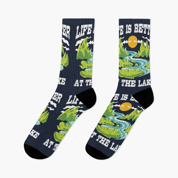 Item preview, Life Is Better at the Lake Quote – Nature, Mountains, Sun, Camping, Boating, Outdoor Adventure Design designed and sold by Dmetalx Art Apparel.