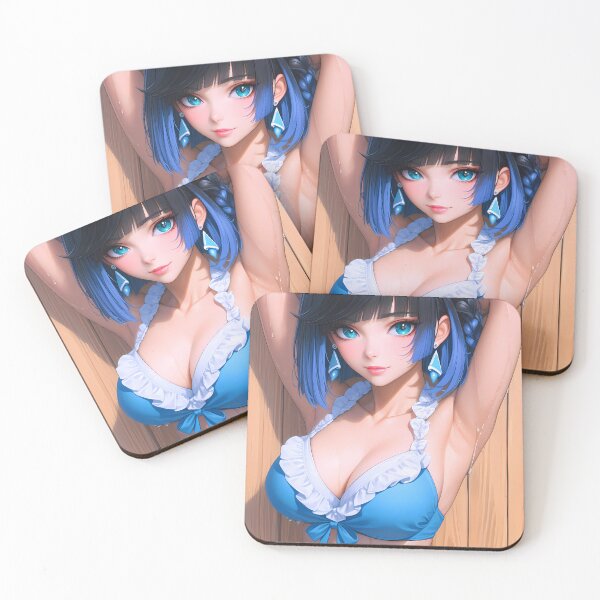 Item preview, Yelan Genshin Impact Blue Ribbon Bikini Confident Stare Anime Girl Waifu Game designed and sold by mildaclairmo.