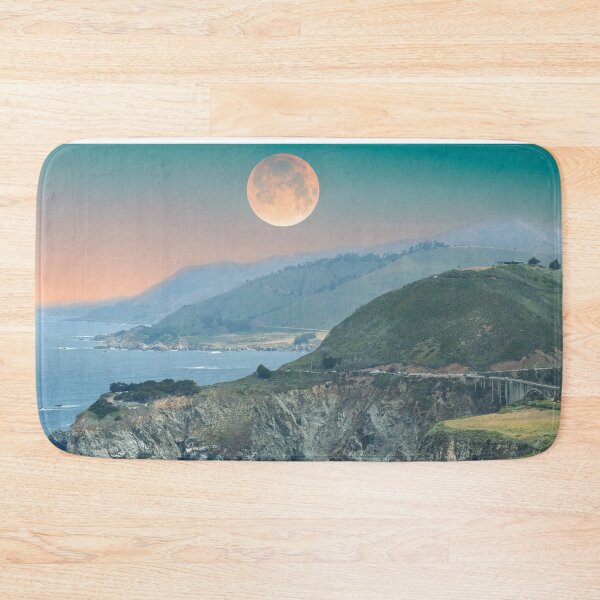 Item preview, Dramatic Full Moon Over Big Sur California Historic Bixby Bridge Landmark designed and sold by Yogibear & Rachelle .