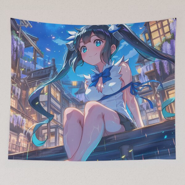 Item preview, Girl Hestia Wisteria DanMachi Anime Moonlit Water Reflection Serenity designed and sold by mildaclairmo.
