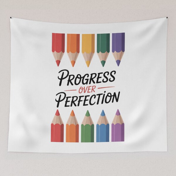 Item preview, Motivational Progress Over Perfection Back To School Teacher designed and sold by brynatshop.