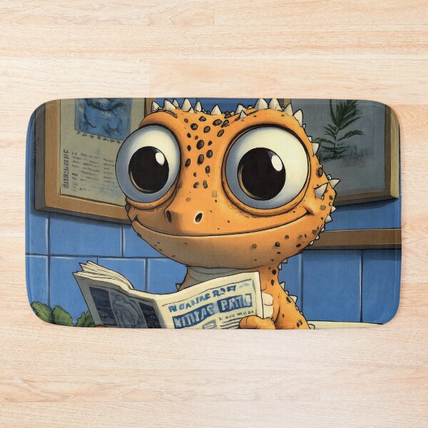 Item preview, Animal Toilet Wide-Eyed Orange Gecko Discovers Surprising Botanical Bathroom News designed and sold by mildaclairmo.
