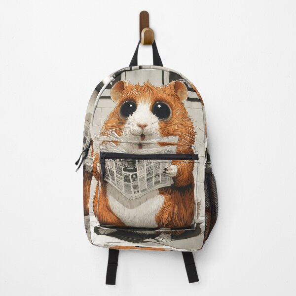 Item preview, Animal Fluffy Hamster Clutching News Sits Charming Toilet Scene designed and sold by mildaclairmo.