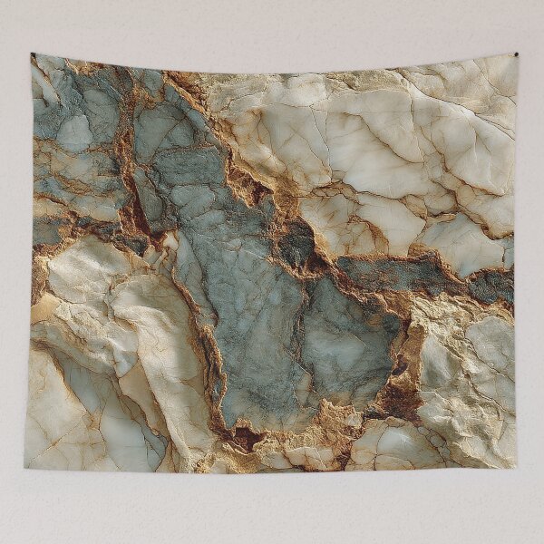 Item preview, Luxurious Marbled Abstract In Soft Blue And Cream designed and sold by DEC02.