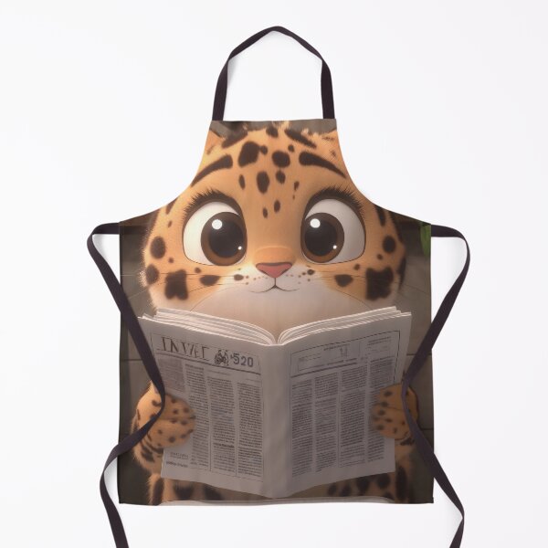 Item preview, Animal Playful Spotted Leopard Reads Charming Toilet News Pages designed and sold by mildaclairmo.