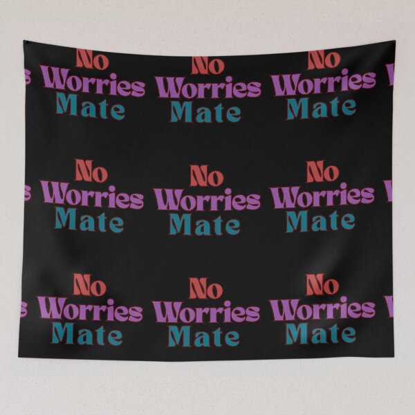 Item preview, No Worries Mate – Aussie Vibes Typography Tee | Chill Out Retro Quote designed and sold by MasterPiece.