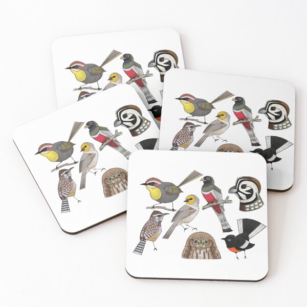 Item preview, South Arizona Birds -- Rufous-crowned Warbler, Verdin, Elegant Trogon, Montezuma Quail, Cactus Wren, Ferruginous Pygmy Owl, Painted Redstart (Transparent)  designed and sold by BlueBowMimid.