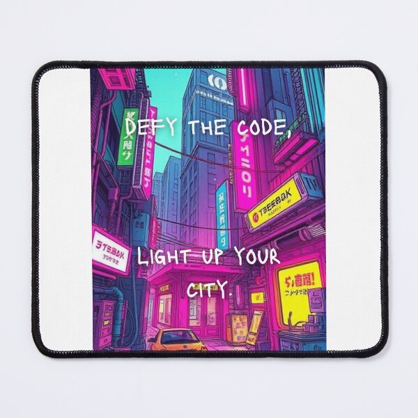 Item preview, Hand Drawn Cyberpunk Cityscape Art | Neon Noir Dystopian Print | Futuristic Street Art | Rain-Slicked Metropolis Poster | Digital Age Wall Decor designed and sold by MittandHolders.