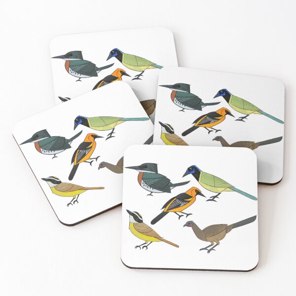 Item preview, South Texas Birds -- Green Kingfisher, Green Jay, Altamira Oriole, Great Kiskadee, Plain Chachalaca (Transparent)  designed and sold by BlueBowMimid.