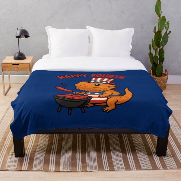 Item preview, Adorable Patriotic Bearded Dragon Grilling Hot Dogs – “Happy Fourth” Fourth of July designed and sold by Kindfolk.