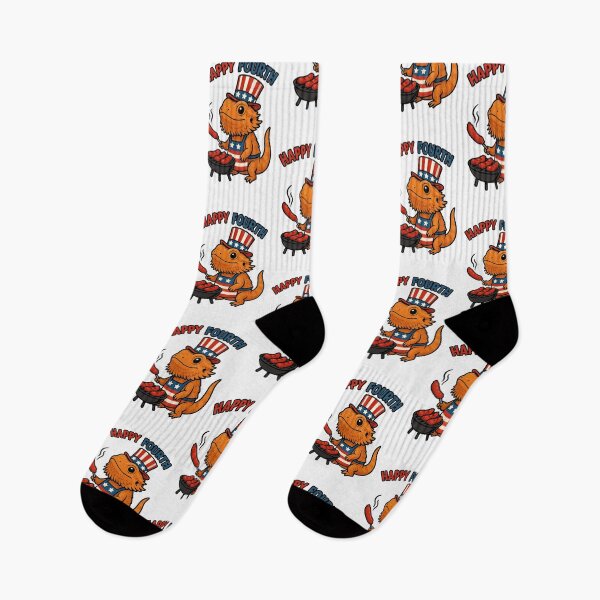 Item preview, Adorable Patriotic Bearded Dragon Grilling Hot Dogs – “Happy Fourth” Fourth of July designed and sold by Kindfolk.