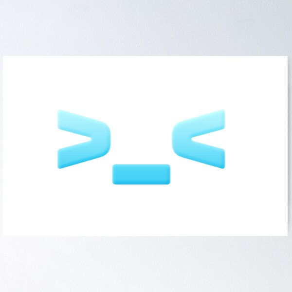 Item preview, >_<  Cute Frustration Asterisks Face Emote in Blue  designed and sold by luv-fi.