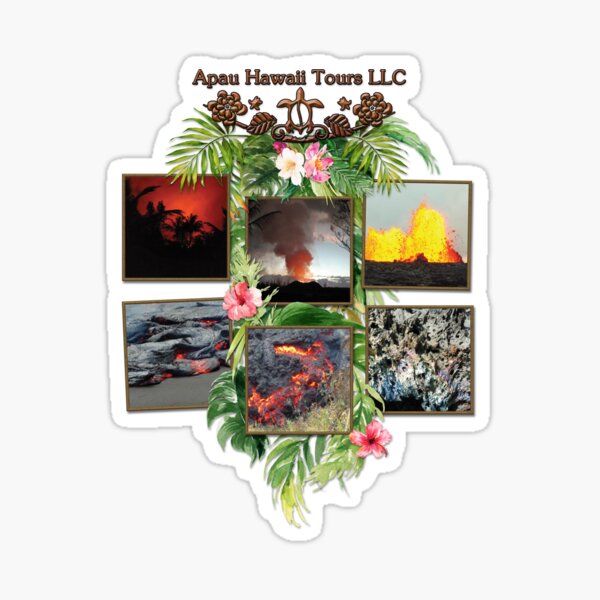 Apau Hawaii Tours - Lava Day Cycle Huddle Sticker