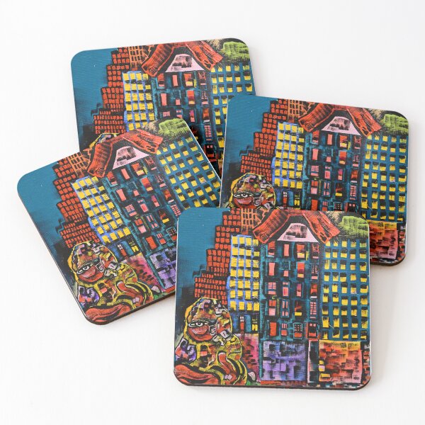 Item preview, Canvas Painting of Abstract City scape and Character designed and sold by pascocharacters.