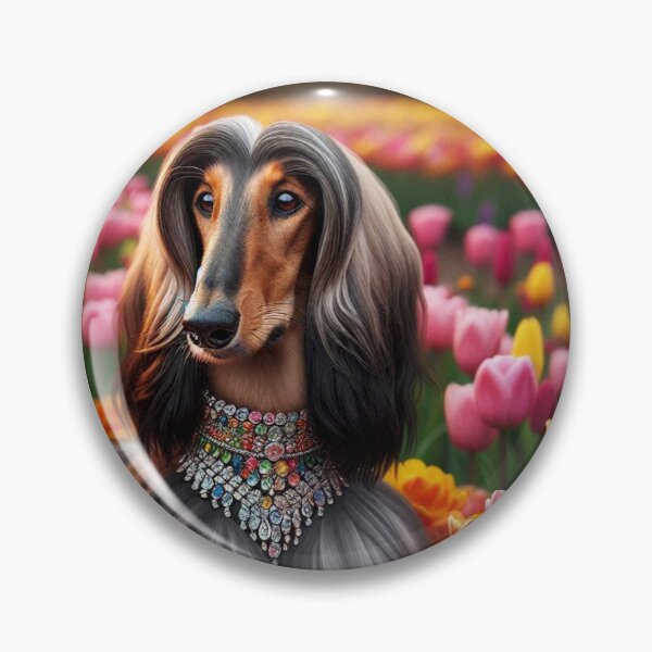 Item preview, Classy Afghan Hound Dog Lies Among Tulips designed and sold by Wags & Tails.